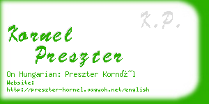 kornel preszter business card